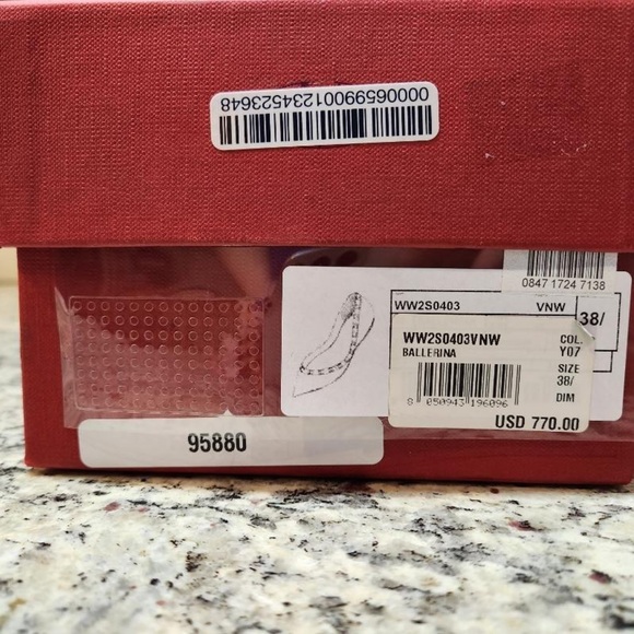 NEW Valentino Garavani Rockstud Patent Barbie Pink Leather Flats Size 38.5 - Picture 10 of 12